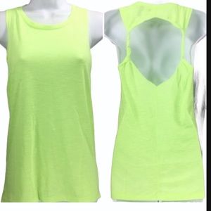 DEREK HEART Med (2) Back Women Sleeveless Neon Top